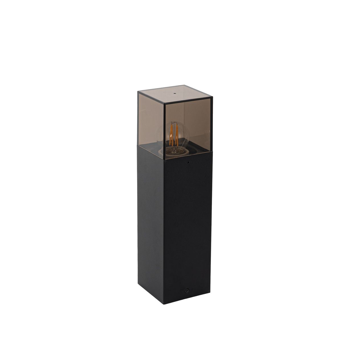 Buitenlamp zwart met smoke glas met grondpin en kabelmof 30cm IP44 - Denmark