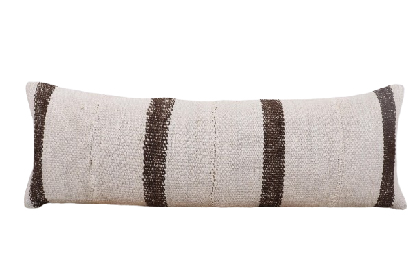 Kussen Kelim Vintage natural brown stripe 90x30