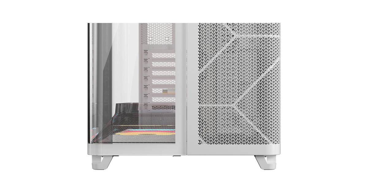 CorsairAIR 5400 LX-R LINK midi tower behuizing  (Wit | 3x USB-C | RGB | Tempered Glass)