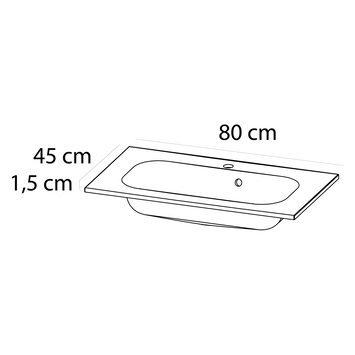 Tiger Reverse Meubelset 80 cm met 2 lades Chalet eik / Mat zwart inclusief Oval wastafel mat zwart