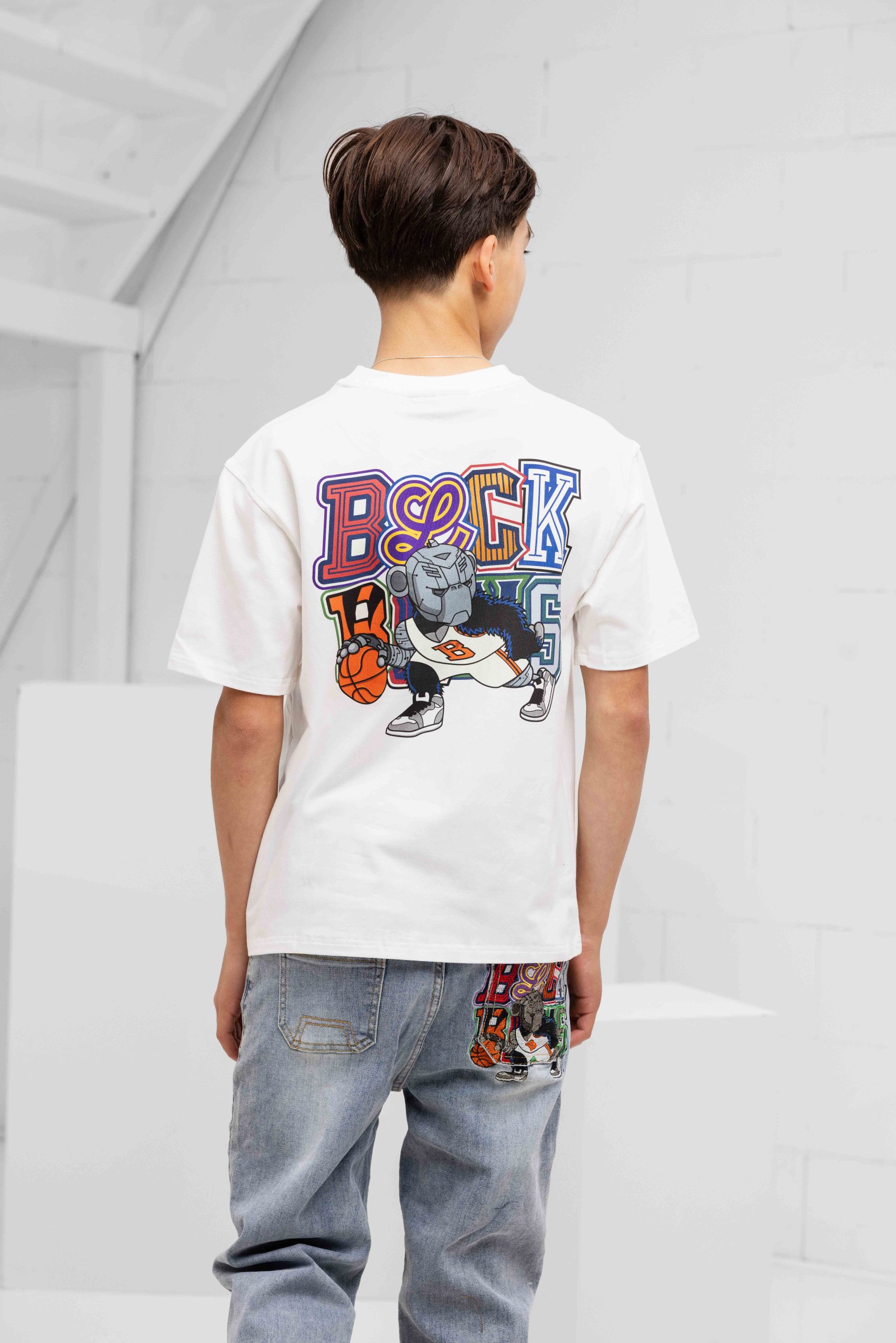 Black Bananas Dribble T-Shirt Kids Wit