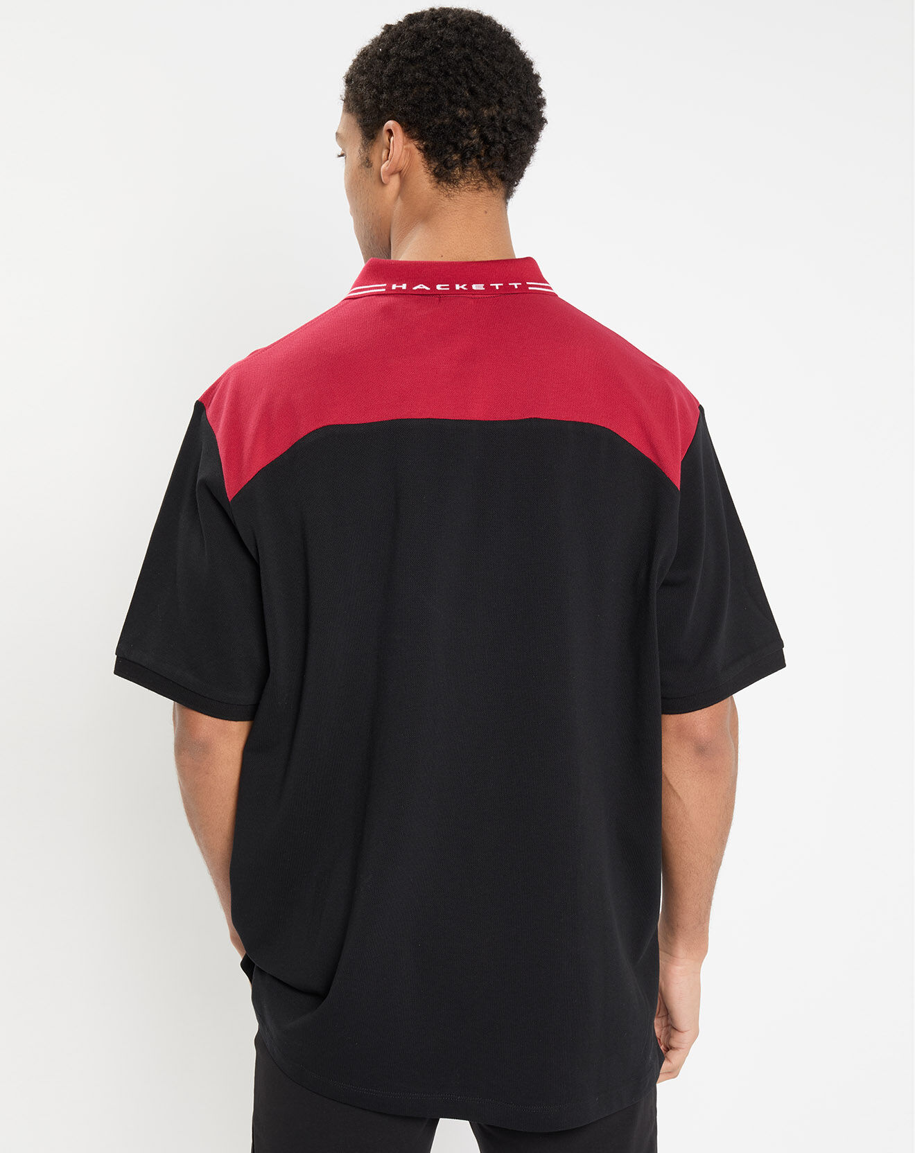 Hackett London Polo Regular Fit Aston Martin Racing Rib noir/bordeaux