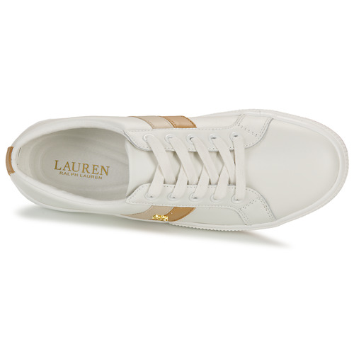 Lauren Ralph Lauren - JANSON II-SNEAKERS-LOW TOP LACE Blanco / Camel / Beige