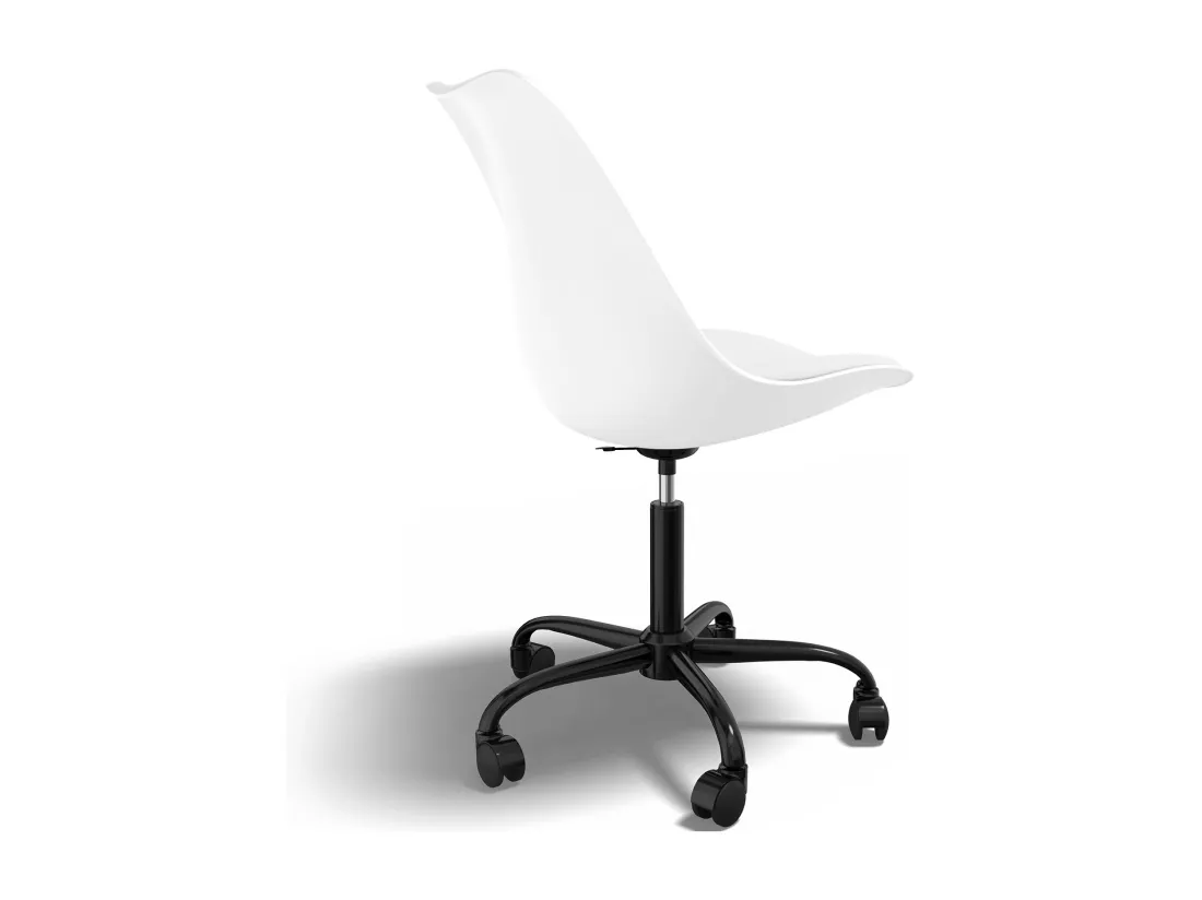 Chaise de bureau avec roulettes - Chaise de bureau pivotante - Structure noire Tulip Orange