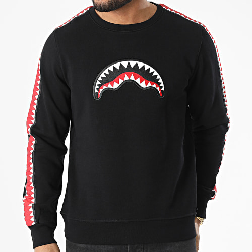 Sweat Crewneck A Bandes SP023 Noir