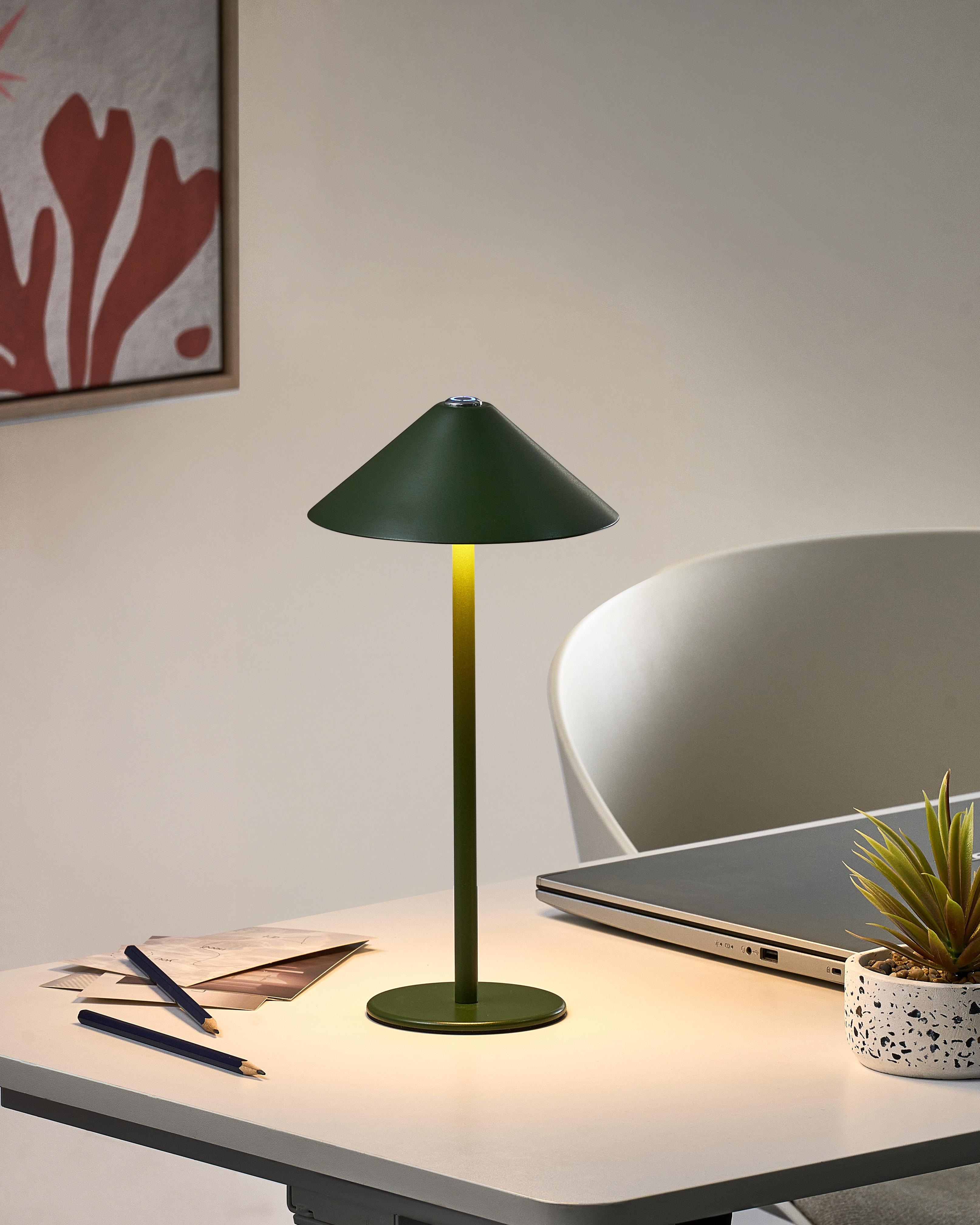 LED draadloze tafellamp MODJO met dimmer Metaal Groen
