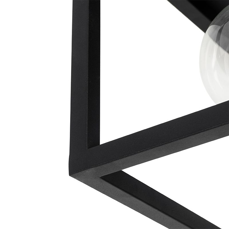Industriële plafondlamp zwart 40 cm 4-lichts - Cage