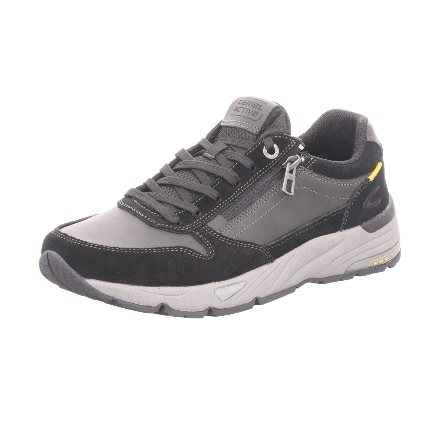 camel active Herren-Schnürhalbschuh Schwarz-Grau