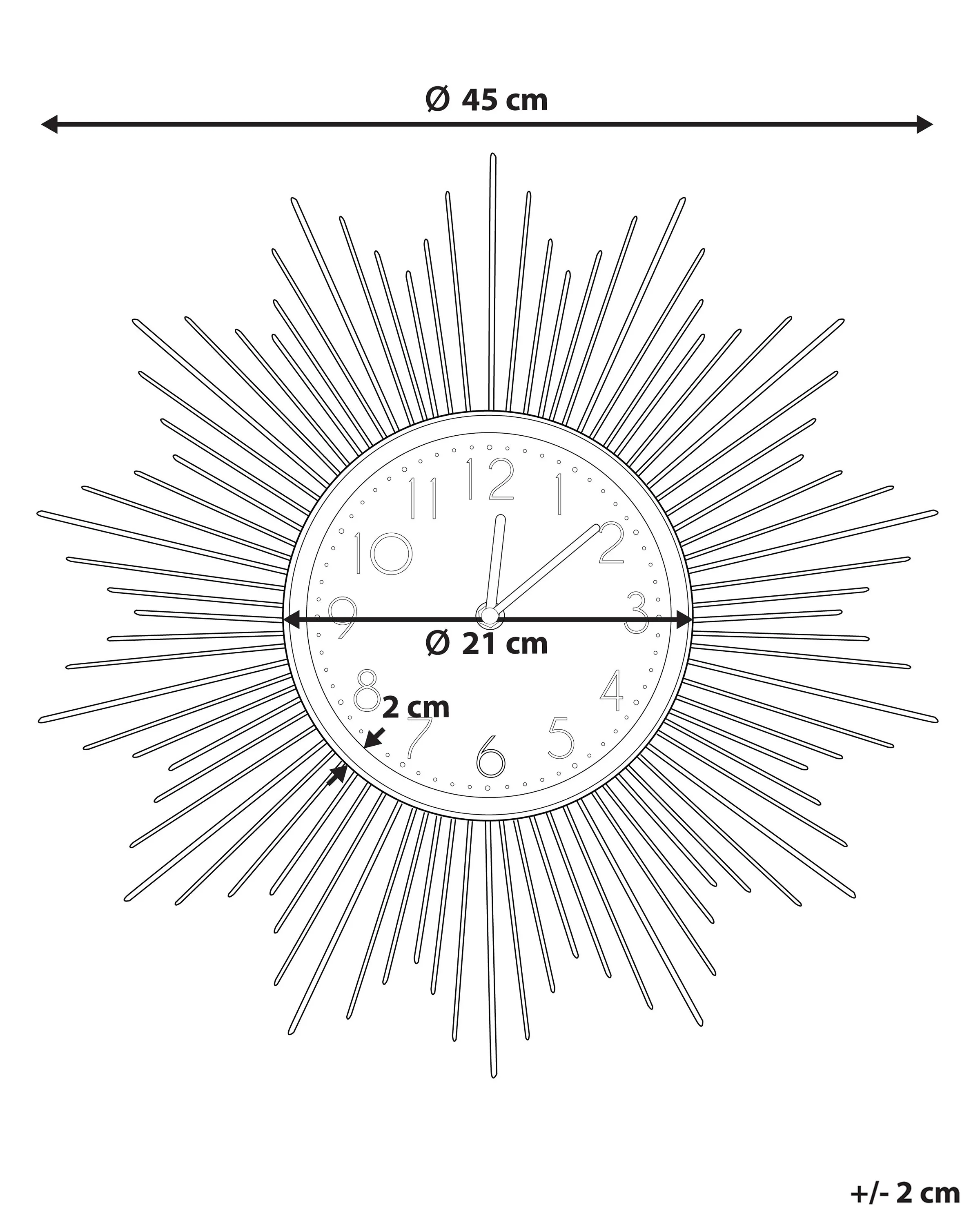 Wandklok SOLURA 45 cm Metaal Goud
