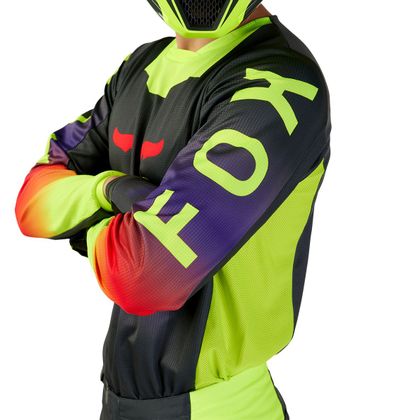 Maillot cross Fox 180 - FLORA 2024 - Noir / Gris