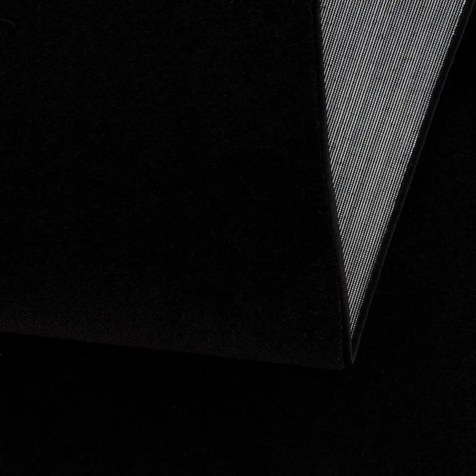 Uni Effen Laagpolig Vloerkleed Modern Zwart - 300x400 CM