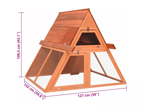 Clapier 152x127x109,5 cm Bois de sapin massif