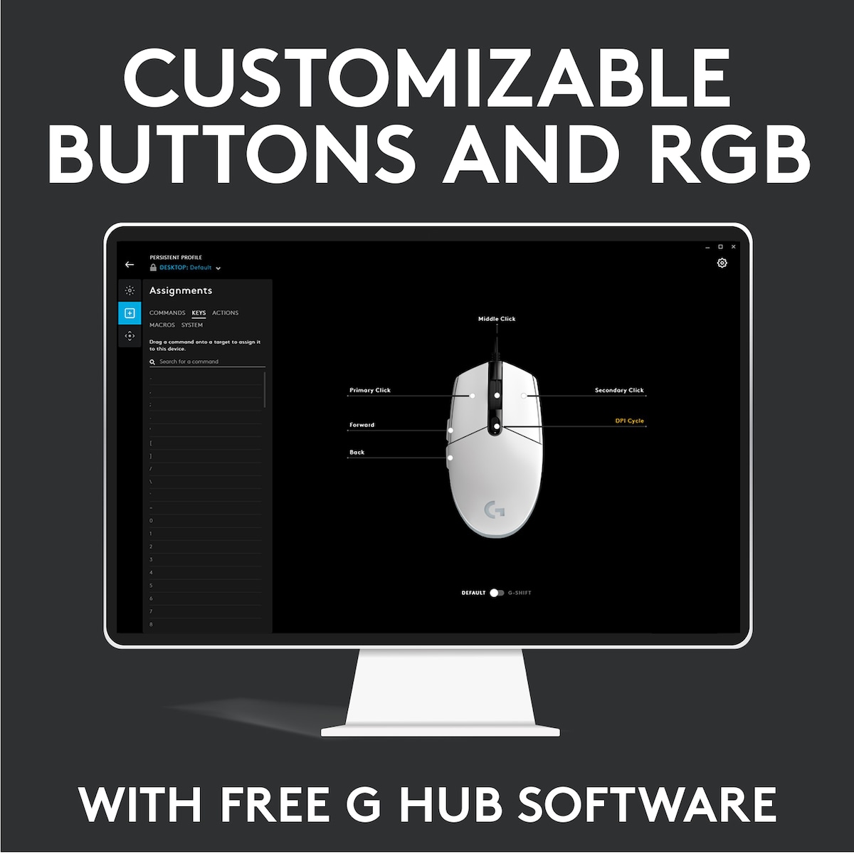 Logitech G203 Lightsync gamingmus (sort)