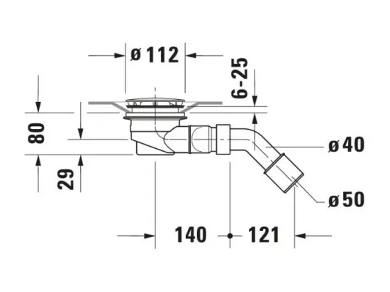 Bonde pour receveur DURAVIT D-Code Chromé