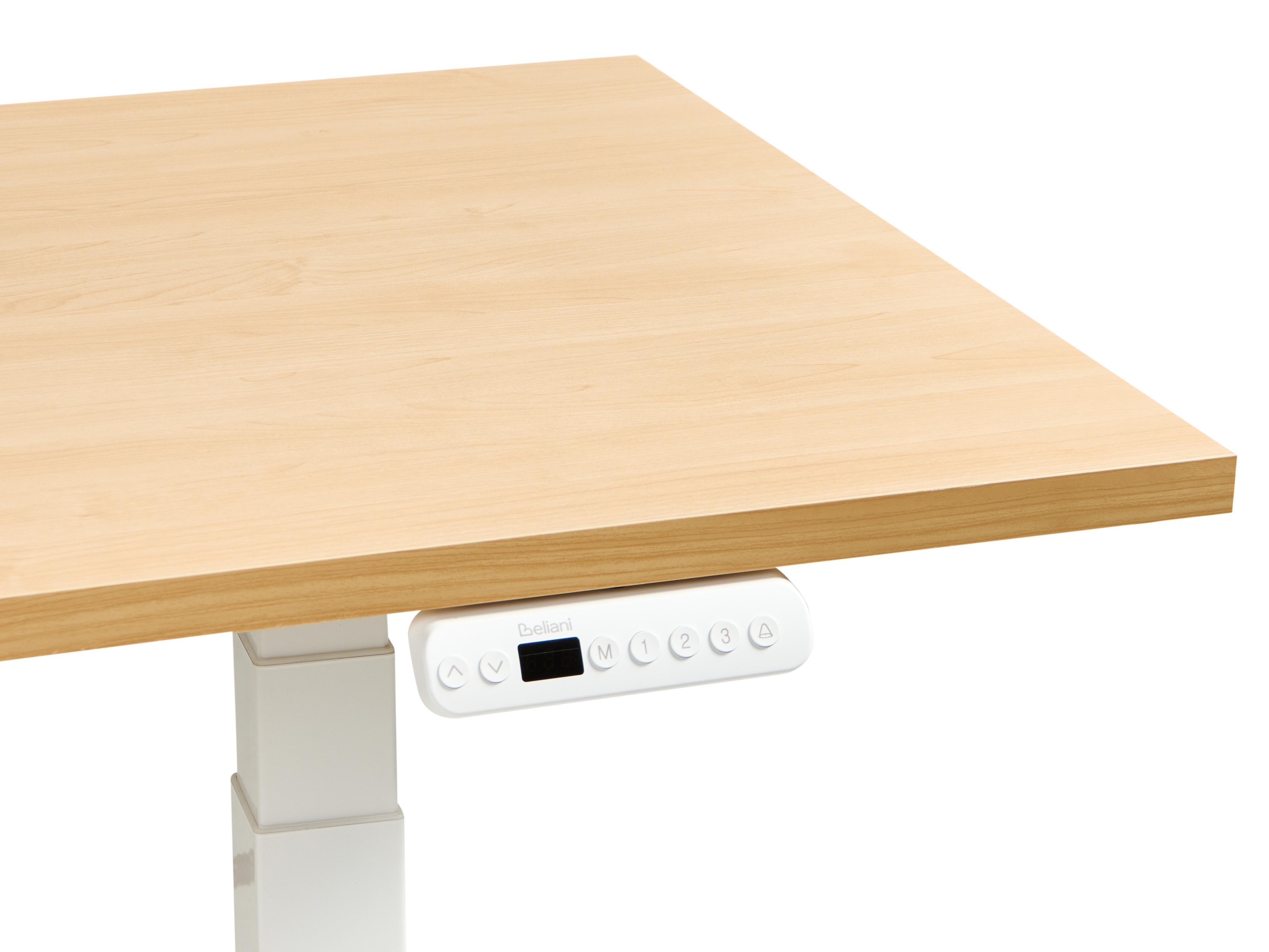 Elektrisch verstelbaar sta-bureau DESTINES Lichtbruin/wit 180 cm 72 cm