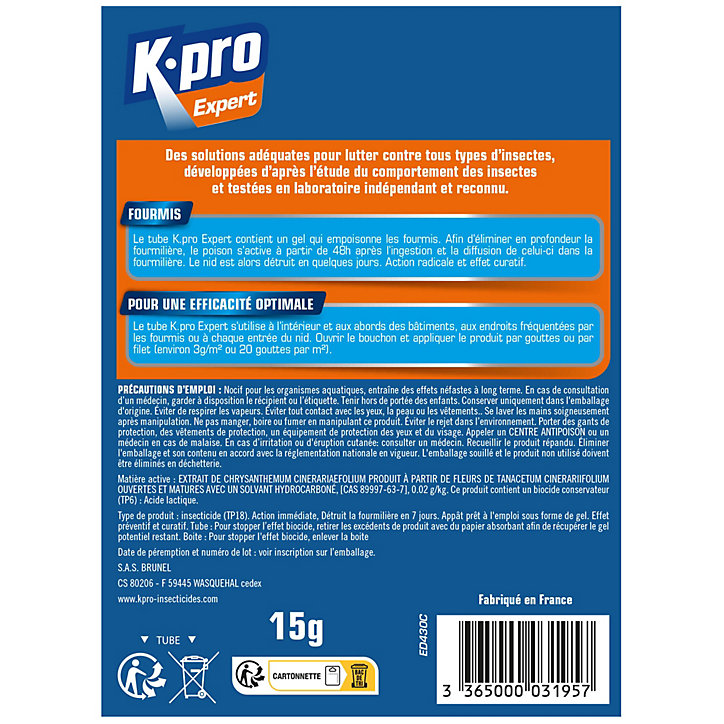 Tube gel appat formicide Kapo 15g