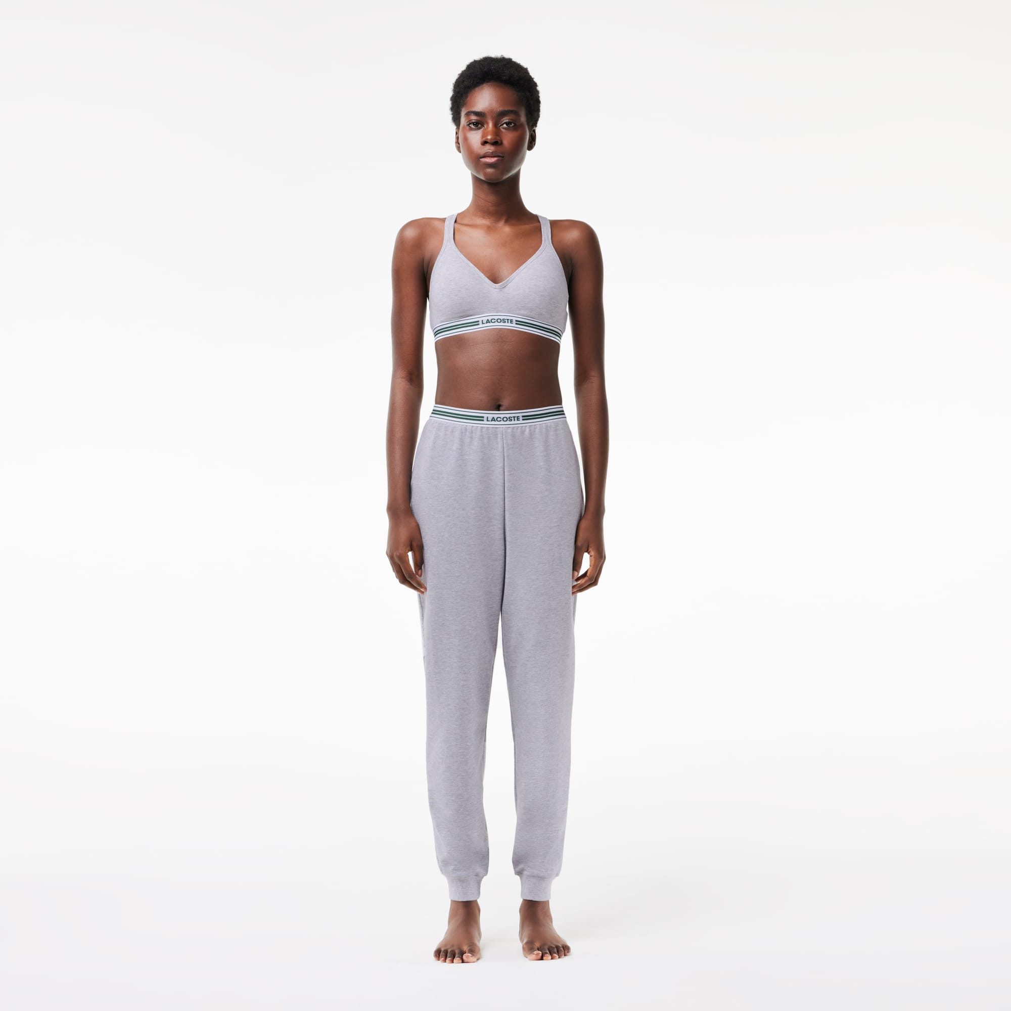 Pantalon de survêtement d'intérieur en coton Vêtements d’intérieur & de nuit - Gris - Lacoste - Femme
