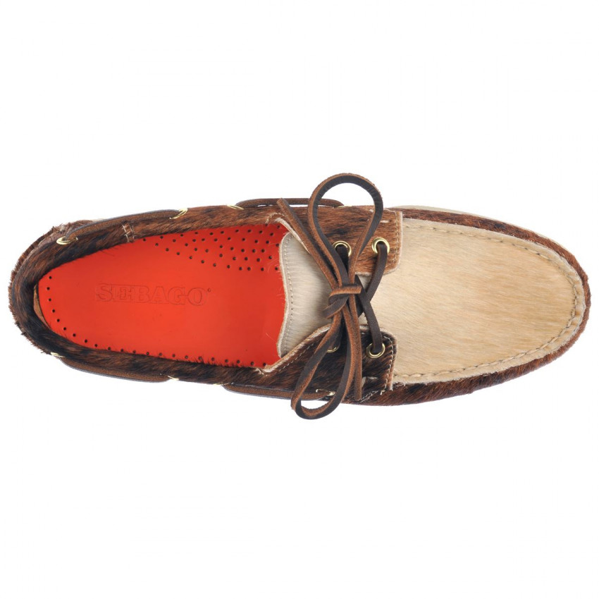 DOCKSIDES MIURA DK BROWN CREAM-Chaussures Portland bateau pour homme en cuir