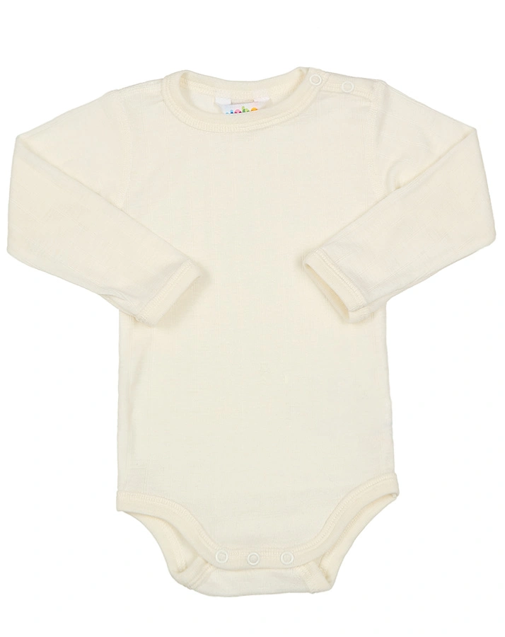 Langarm-Body SOFT mit Wolle und Seide in off white