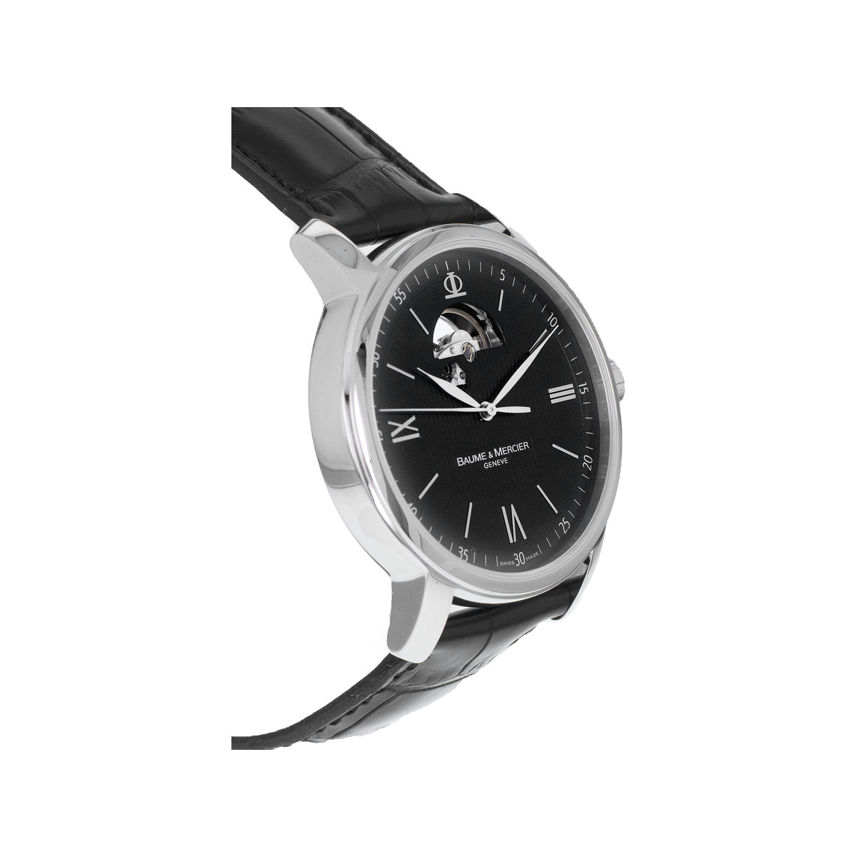 Montre d'occasion BAUME & MERCIER classima femme automatique bracelet cuir noir