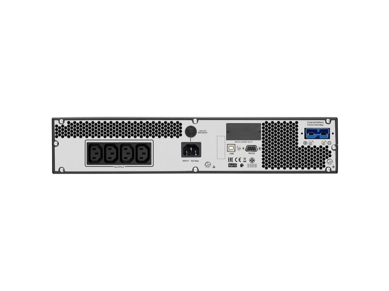 APC USV Easy UPS On-Line SRV2KRILRK 2000 VA / 1600 W APC Easy UPS On-Line, 2000VA/1600W, Rackmount 4U, 230V, 4x IEC C13 Ausgänge, Intelligent Card Slot, LCD, verlängerte Laufzeit, mit Rail Kit