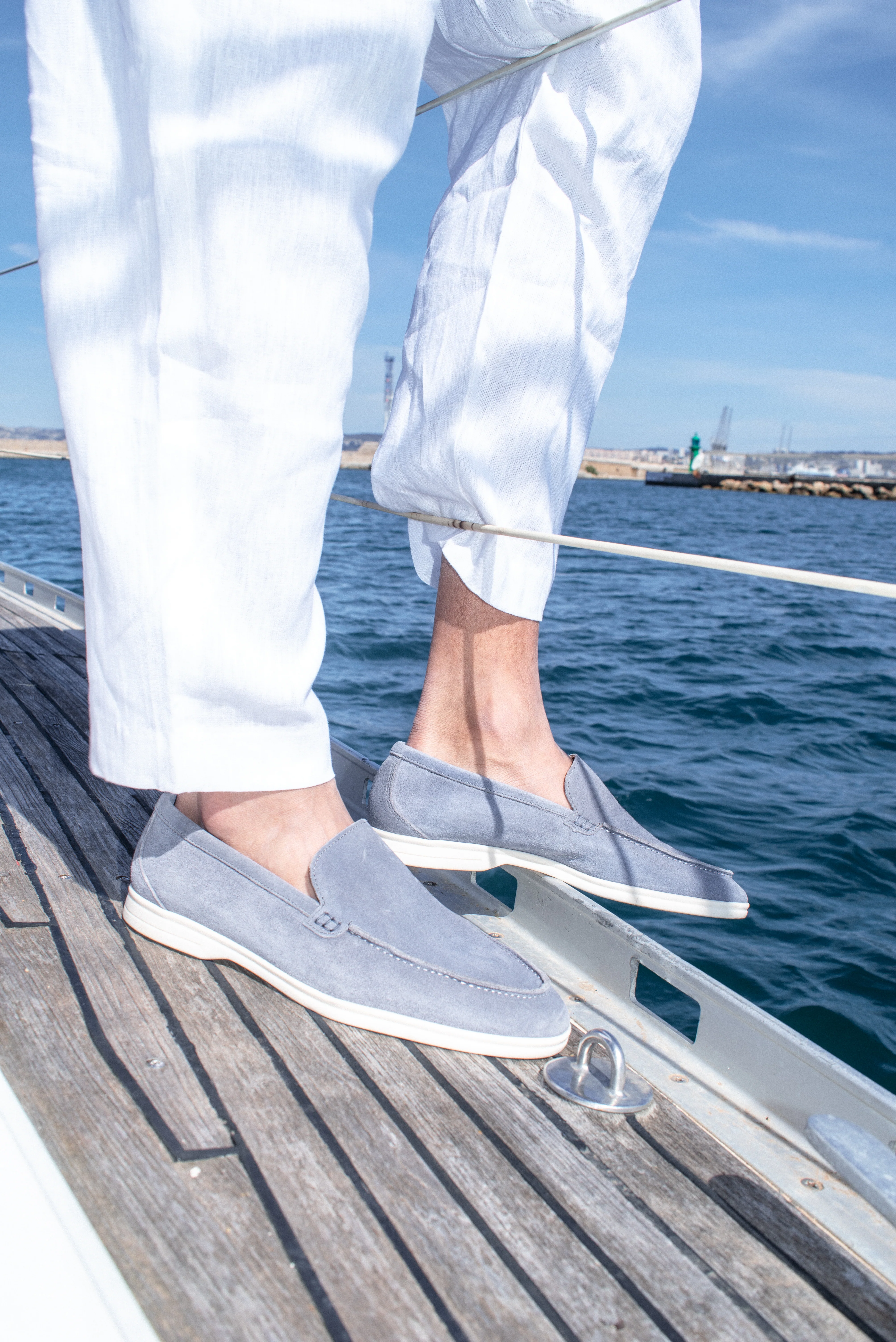 Momy-Mocassin en veau velours gris