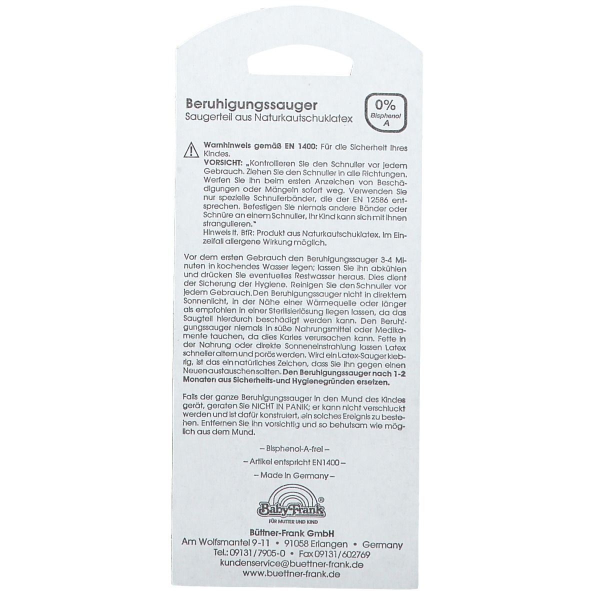 Baby-Frank® Beruhigungssauger Kirschform
