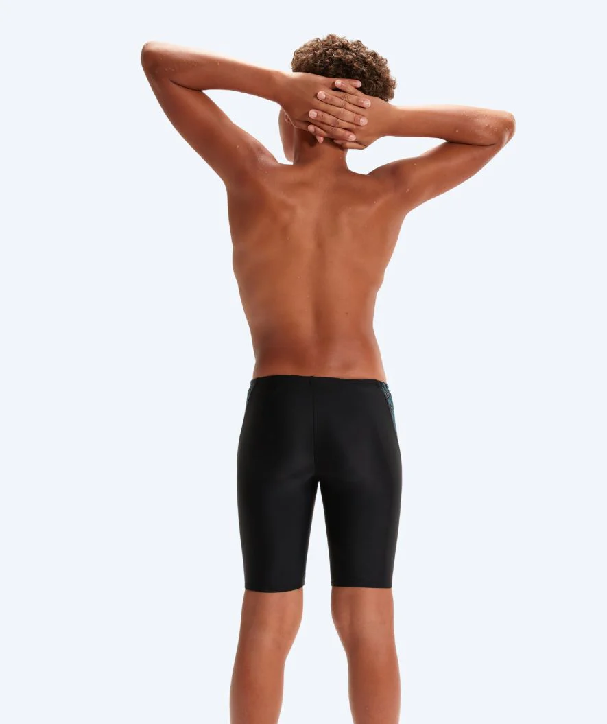 Speedo lange badebukser til drenge - Hyperboom Splice - Sort/blå