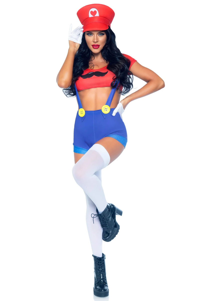 Super Mario Pak Rood Blauw Dames Leg Avenue