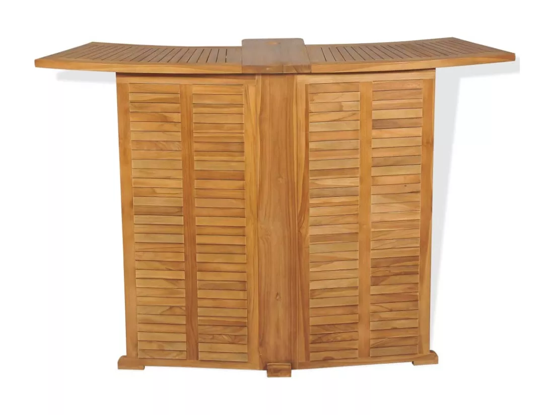 Prolenta Premium - Table pliable de bar 155x53x105 cm Bois de teck solide