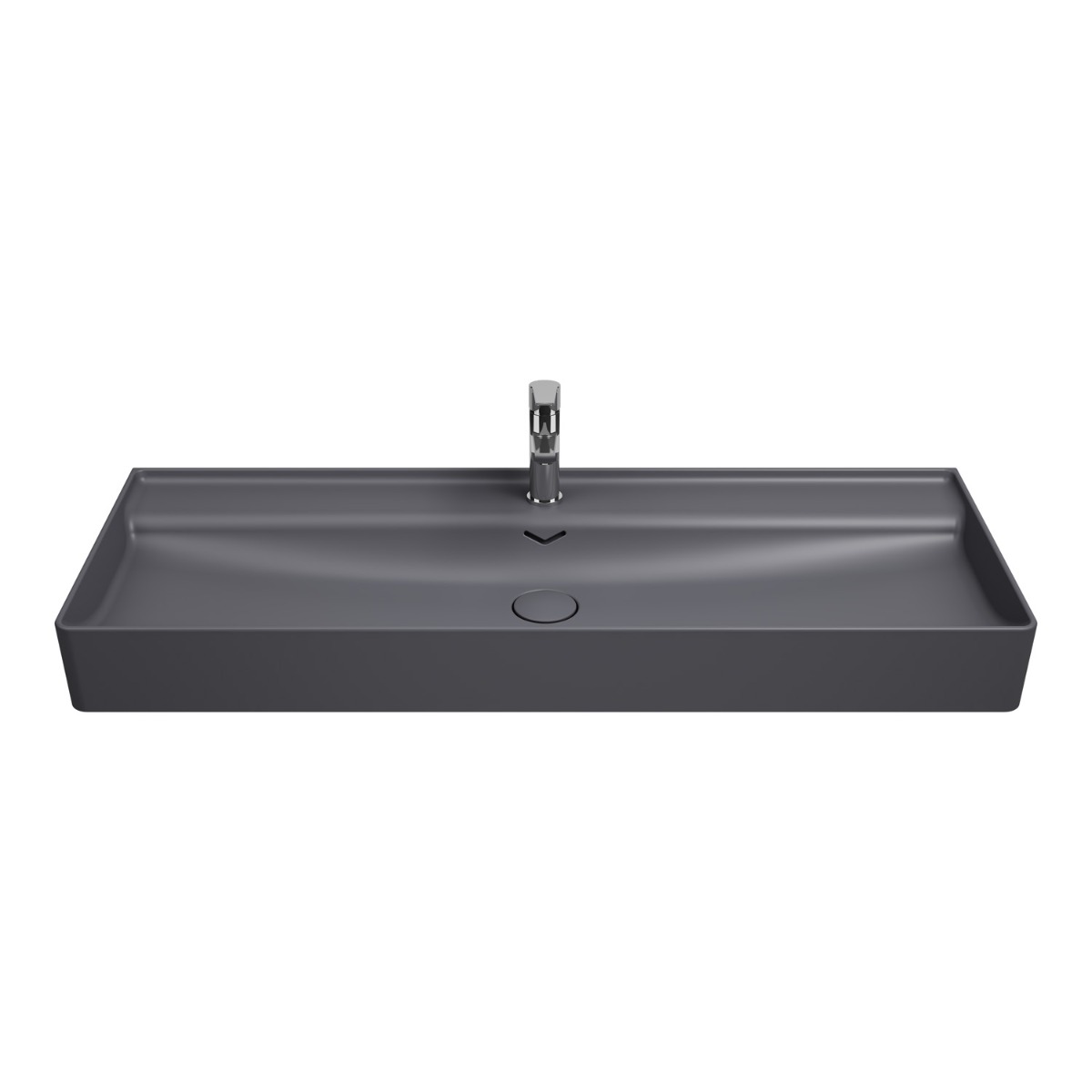 Isvea Vea opbouw wastafel met kraangat 120cm antraciet