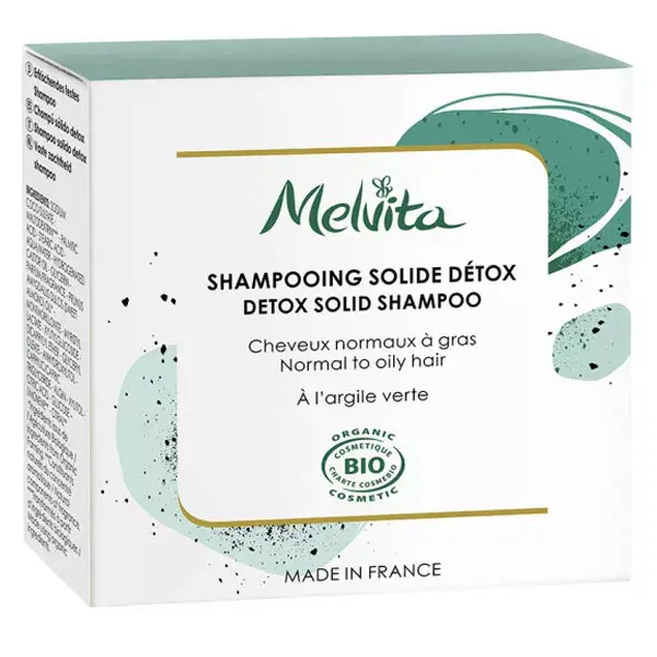 Shampoo sólido desintoxicante orgânico Melvita 55g