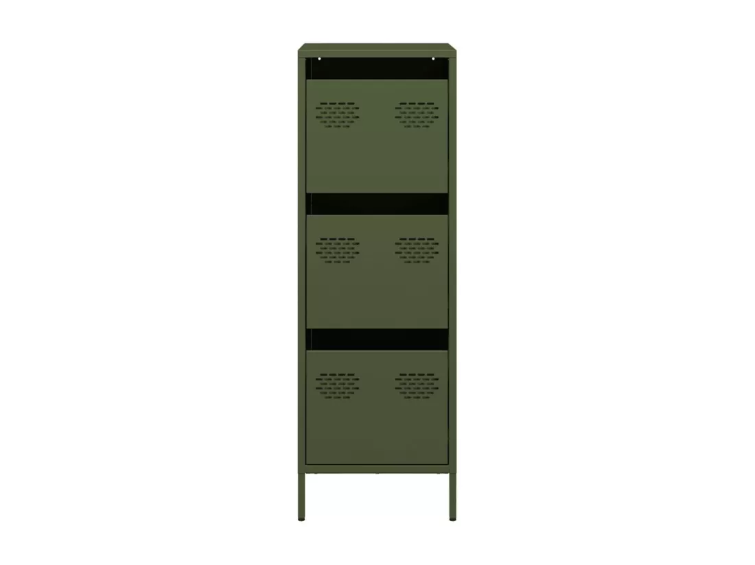 Buffet vert olive 39x35x103,5 cm acier