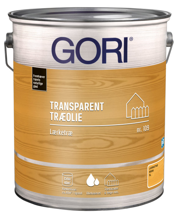 GORI 109 klar træolie til lærketræ 5 liter