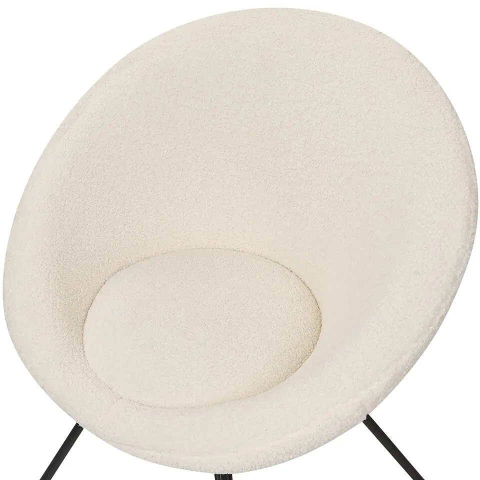 FLOBY II - Fauteuil - Crème - Bouclé