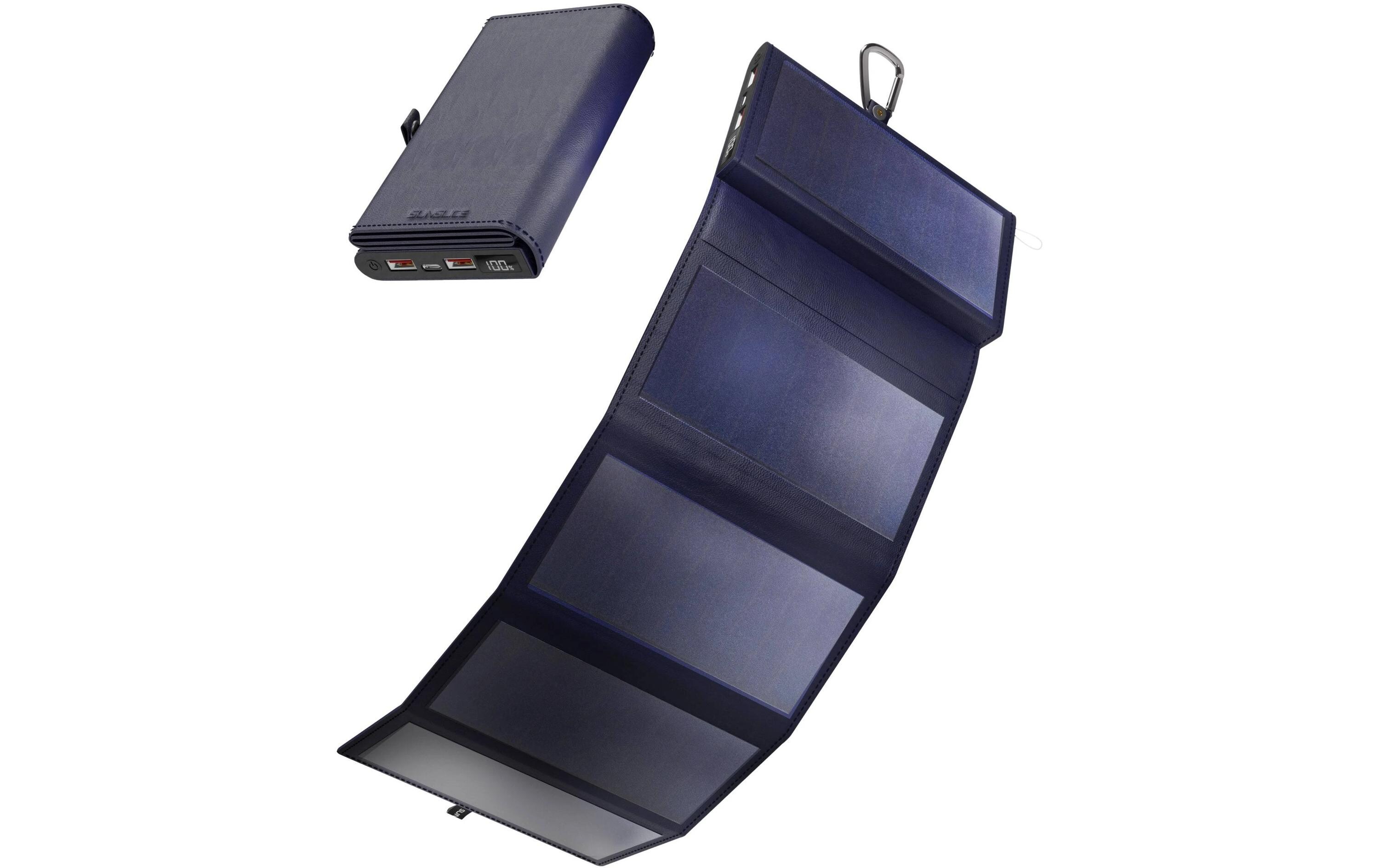 Powerbank Electron 8W Sol – Blau, 10000 mAh<br>Kleines, tragbares Solar-Ladegerät mit 10000 mAh Akku