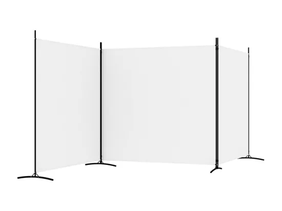 Cloison de séparation 3 panneaux Blanc 525x180 cm Tissu