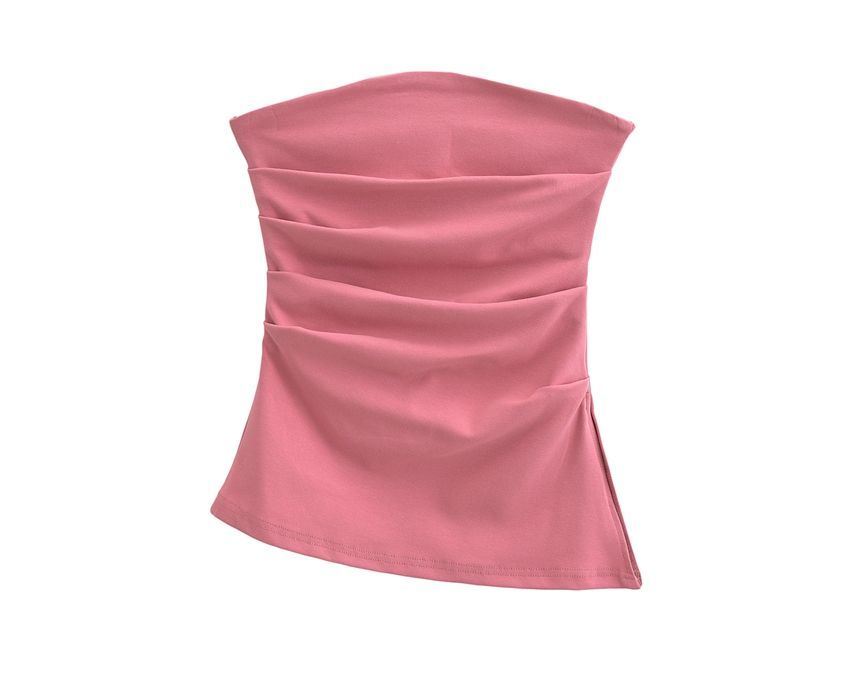 Ulark - Effen tubetop met ruches en split