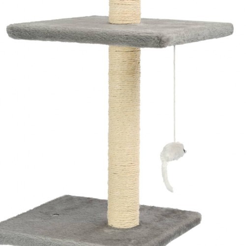 Coçador de animais com haste de sisal, cinza