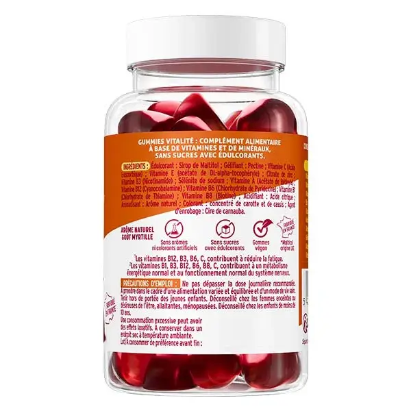 Valda Gummies Vitalité, Arôme naturel - Goût myrtille