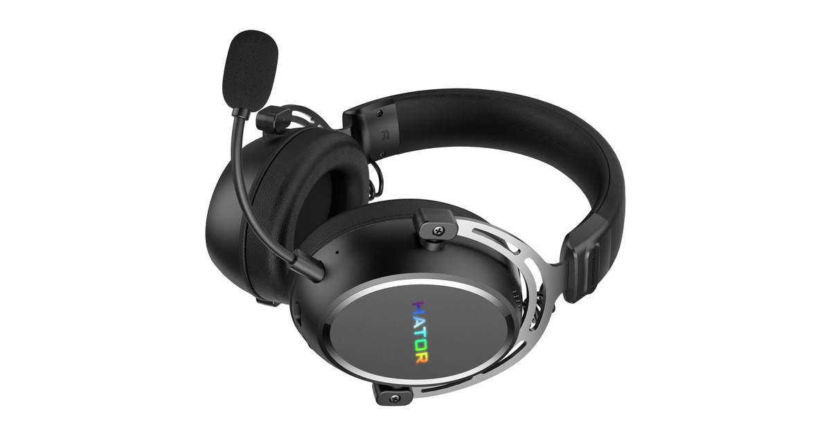 HatorHypergang 3 Wireless over-ear gaming headset  (Zwart, RGB, 2.4GHz / Bluetooth / USB)
