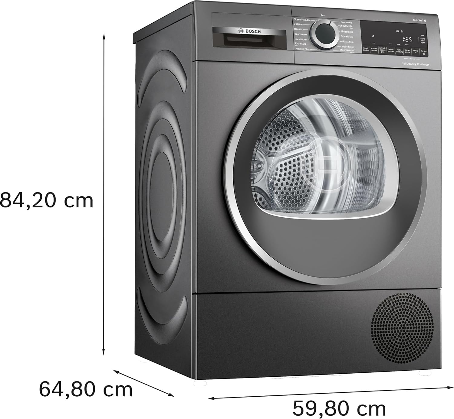 Bosch WQG2450R10 Serie 6 Wärmepumpentrockner, 9 kg, Sensitive-Drying-System textilschonende Trommelstruktur, Auto Dry optimale Trocknung, Selbstreinigender Kondensator, Quick-40'-Trocknen