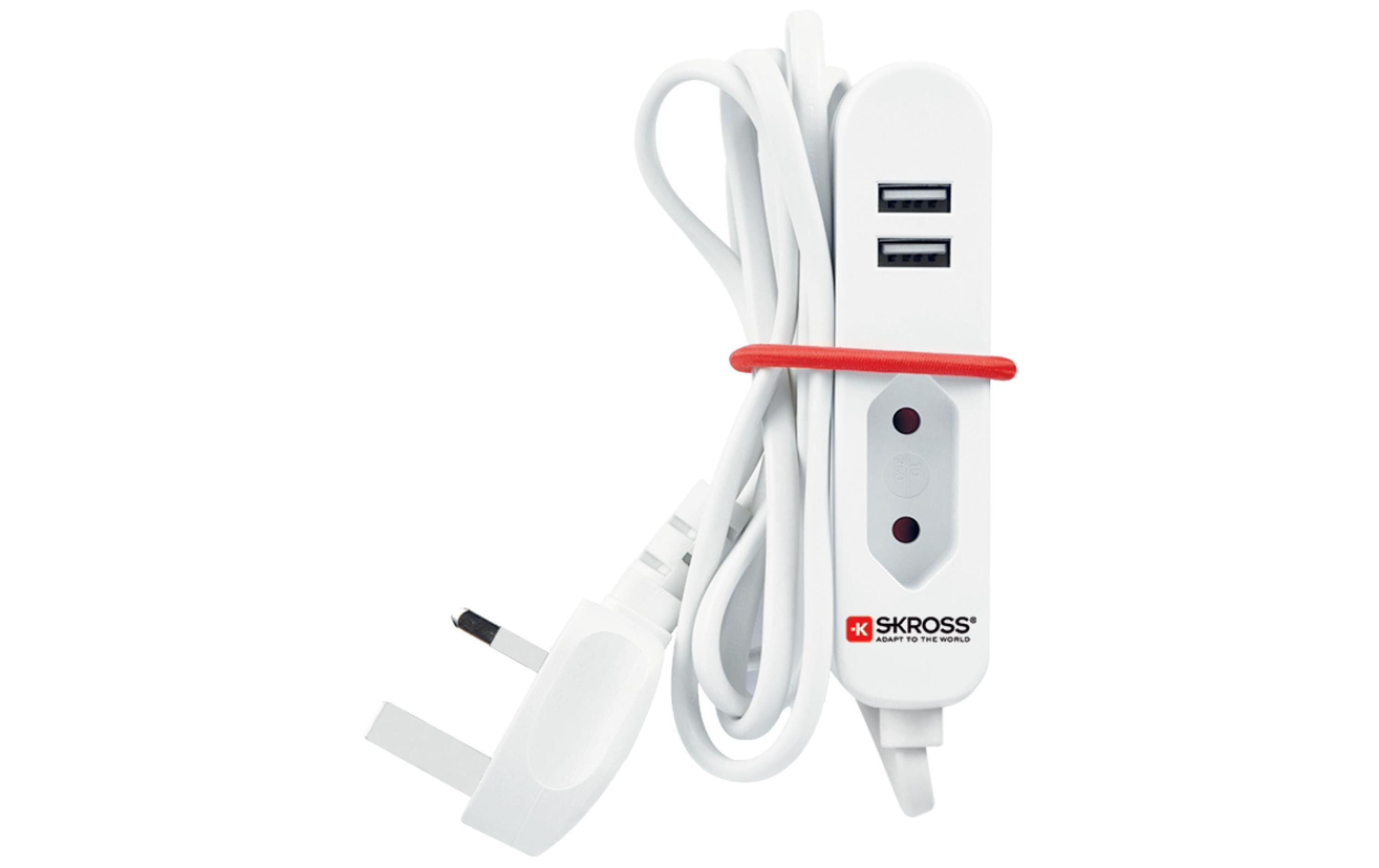 Steckdosenleiste Travel Station 1x T11, 2x USB UK-SteckerSkross Travel Station