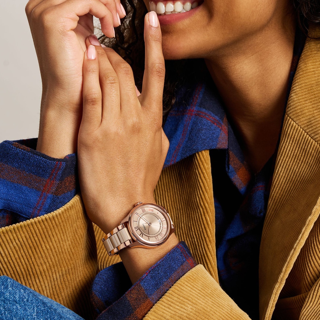 Fossil Gilmore Date Rosé Keramik