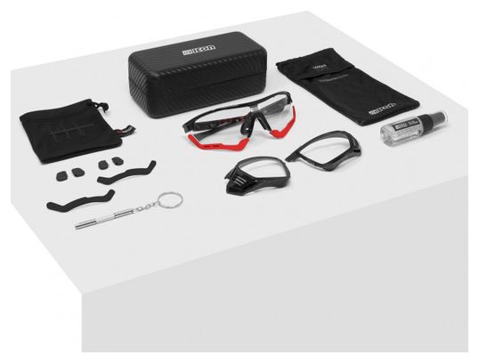 Scicon Sports Aerotech Regular Photochromic Lunettes De Soleil De Performance Sportive (Scnxt Red Fotocromic/Luminosité Noire)