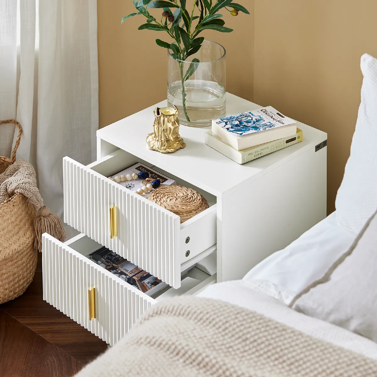 sobuy SoBuy FBT115-W Table de Chevet