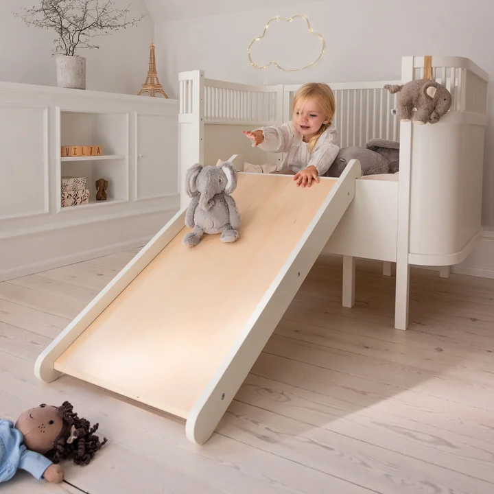Sebra - 2 in 1 Kletterwand und Rutsche, weiss
