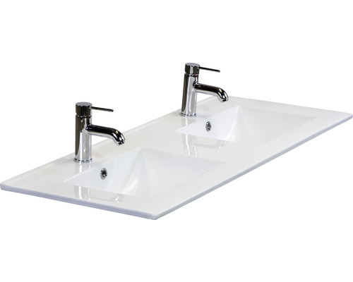 Sanox Dante badkamermeubelset (B x H x D): 121 x 52 x 46 cm, frontkleur: eiken naturel, met witte keramische wastafel
