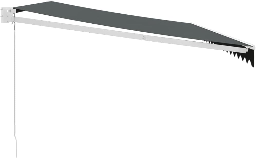 Markise Einziehbar Anthrazit 5x3 m Stoff und Aluminium, Sichtschutz Balkon, Balkon Markise, Seitenmarkise, Klemmmarkise, Sonnenvorhang, Balkonmarkisen - 3154440