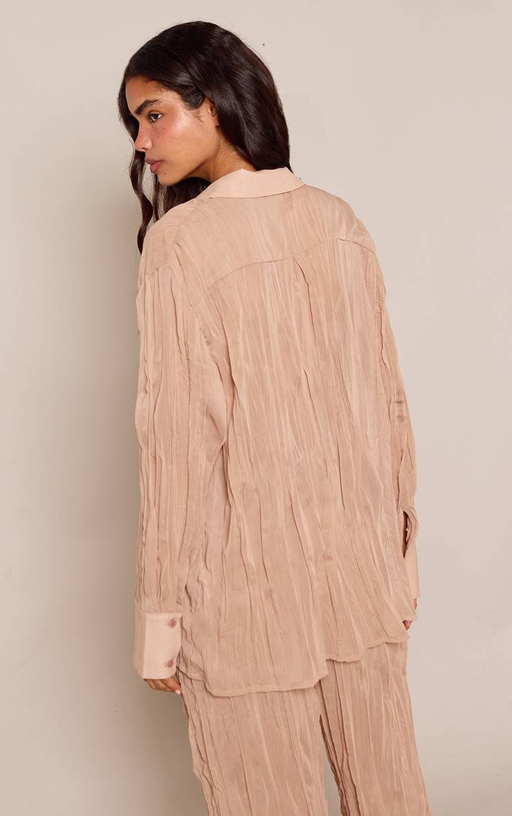 Gris Pierre Ensemble Chemise Coordonnée À Texture Légère
